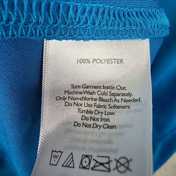 Womens Eddie Bauer Free Dry Blue Polo Shirt Short Sleeve 100% Polyester Size L - Picture 4 of 8
